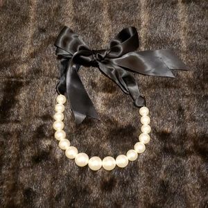 Express Adjustable Pearl Necklace Ribbon